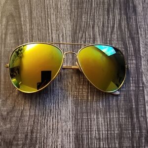 Gold Aviator Sunglasses